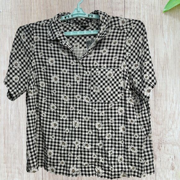 Torrid Womens Lizzie Rayon Twill Button-Down Top Gingham Cottagecore Size 2X NWT - Picture 1 of 9